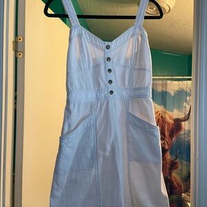 Japna White Button-Front Mini Dress